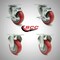 Service Caster 3.5 Inch SS Red Polyurethane Top Plate Caster Set with 2 Brake 2 Rigid SCC SCC-SS20S3514-PPUB-RED-TLB-2-R3514-2 - alternate 1
